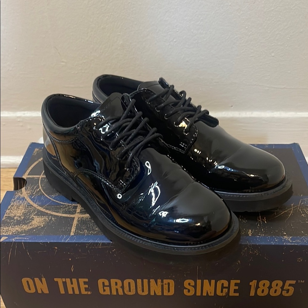 Bates Women’s High Gloss Oxford Black Dress Shoes Size 7 E22741
